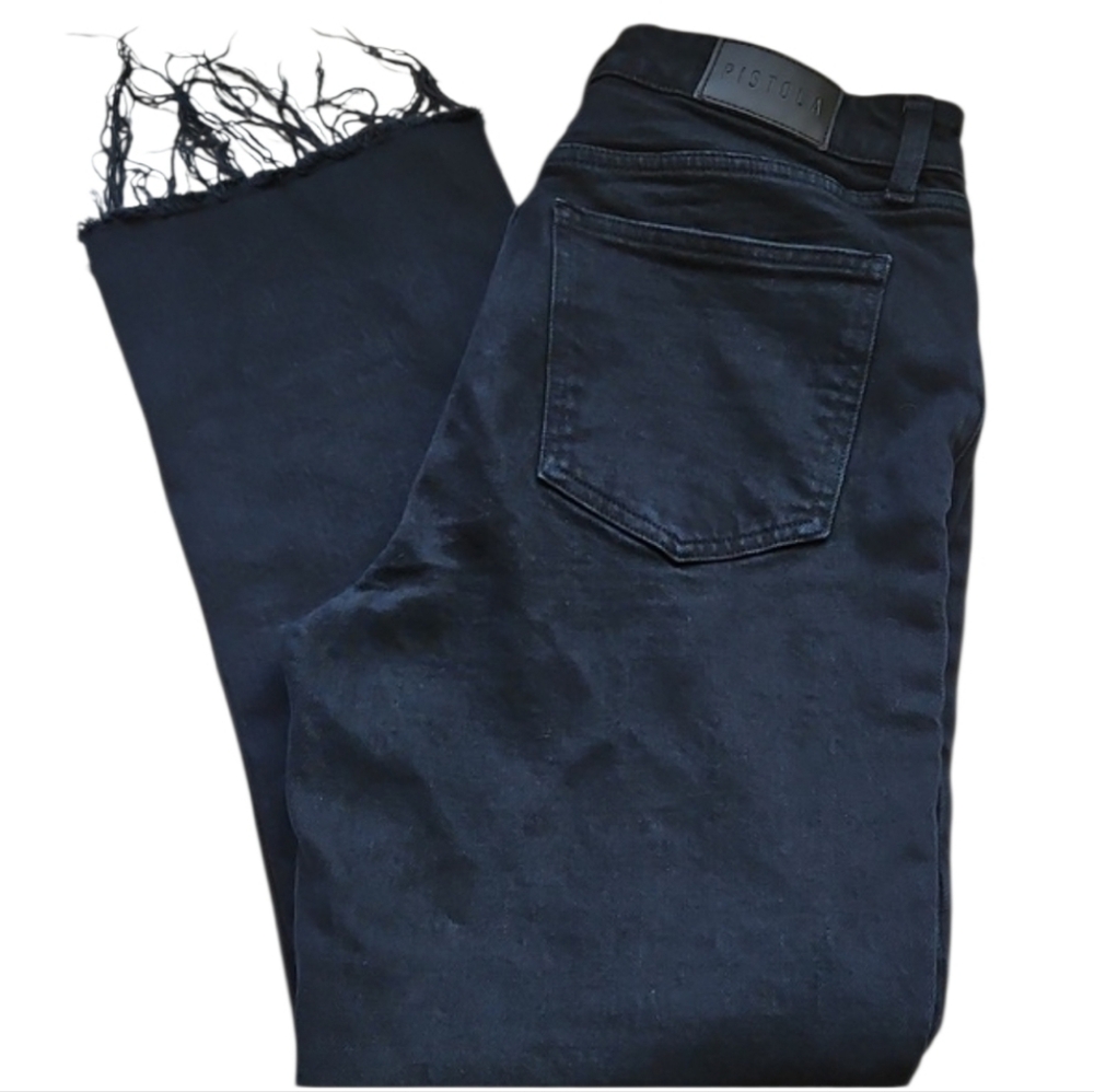 Pistola Fringe Hem Black Denim Jeans Size 29